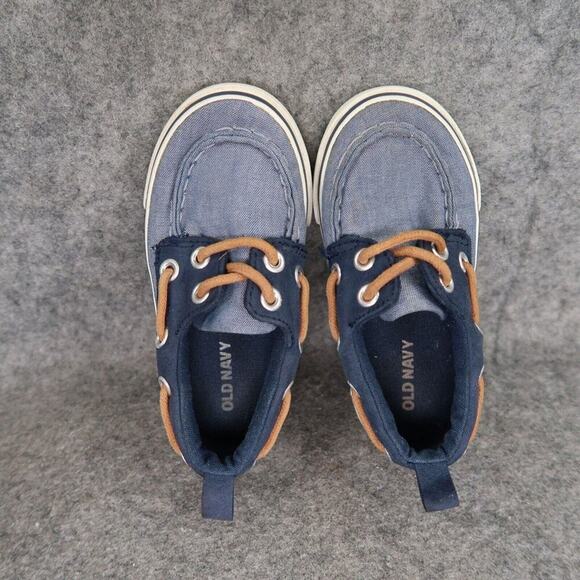 Old Navy Boat Shoes Baby Toddler Boys 6 Slip On Casual Chambray Nautical Preppy - Picture 7 of 12